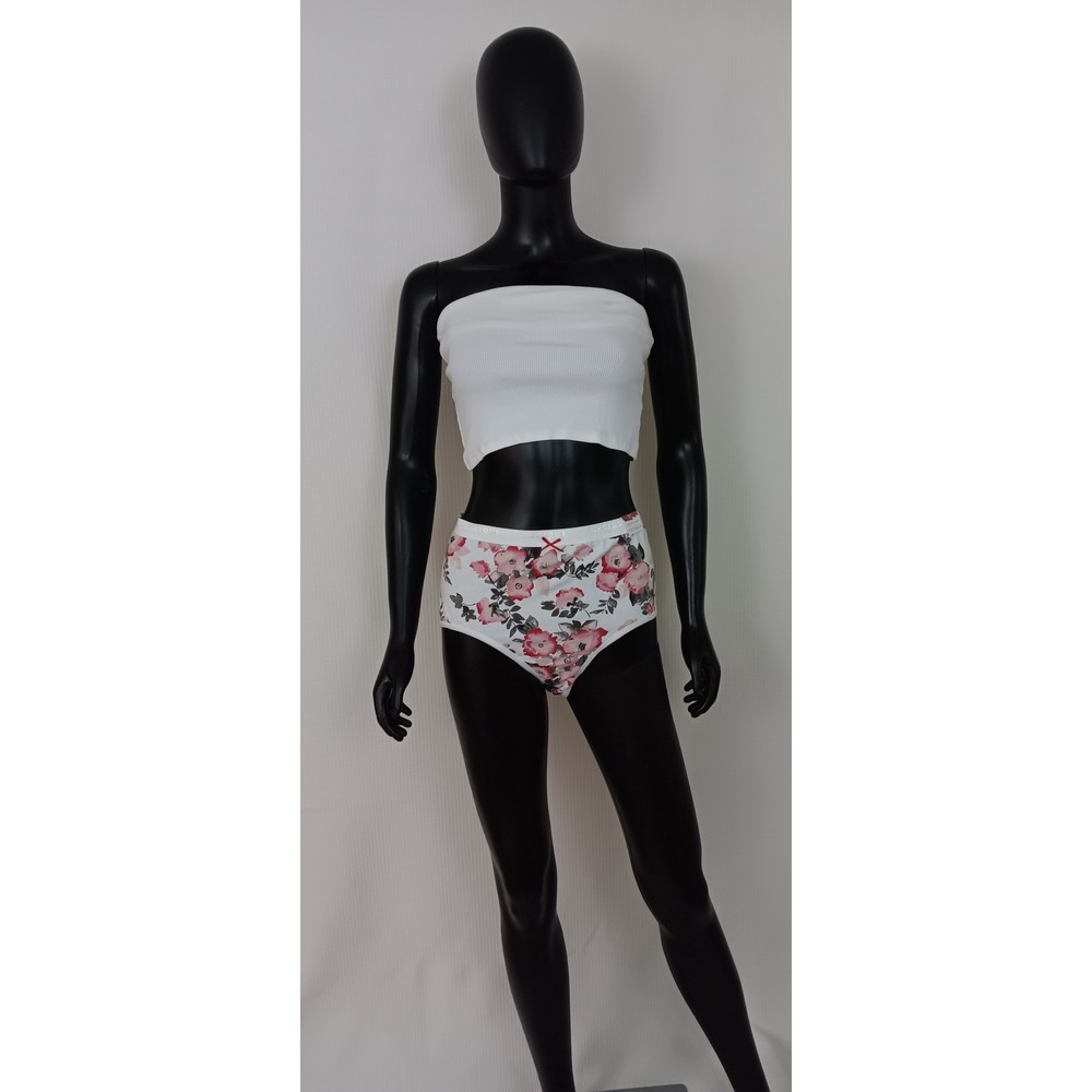 Cacique Floral Cotton Hipster Panties Underwear White Pink Size 18/20 NWT